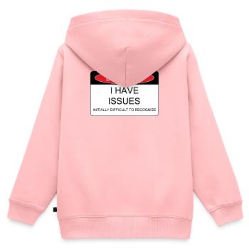 I have Issues - Kinder Premium Organic Zip Hoodie - Rosa - Hinten - AI Model Kid Female (0cm)