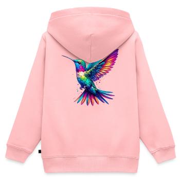 Kolibri - Kinder Premium Organic Zip Hoodie - Rosa - Hinten - AI Model Kid Female (0cm)