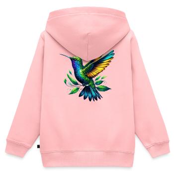 Kolibri - Kinder Premium Organic Zip Hoodie - Rosa - Hinten - AI Model Kid Female (0cm)