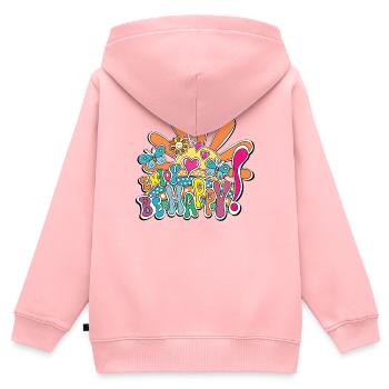 Bunte Freude Illustration - Kinder Premium Organic Zip Hoodie - Rosa - Hinten - AI Model Kid Female (0cm)