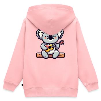Koala Chords : le mélodiste de l’eucalyptus - Sweat Premium à capuche zippé enfant bio - rose - Dos - AI Model Kid Female (0cm)
