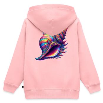 Muschel - Kinder Premium Organic Zip Hoodie - Rosa - Hinten - AI Model Kid Female (0cm)