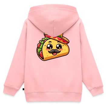 Fiesta Taco: Der herzhafte Senor - Kinder Premium Organic Zip Hoodie - Rosa - Hinten - AI Model Kid Female (0cm)