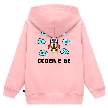 Open Source Developer Css C++ Php Java Coden - Kinder Premium Organic Zip Hoodie - Rosa - Hinten - AI Model Kid Female (0cm)