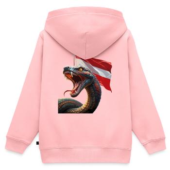 A cool snake with Austria flag - Kids Premium Organic Zip-up Hoodie - rose - Back - AI Model Kid Female (0cm)