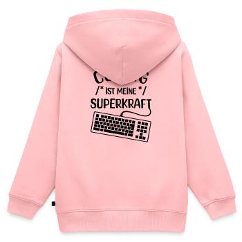 Computer Code Statement Developer Computerfreak - Kinder Premium Organic Zip Hoodie - Rosa - Hinten - AI Model Kid Female (0cm)