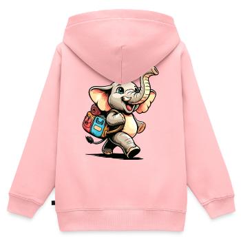 Tiny Trekker: Der lustige Elefant - Kinder Premium Organic Zip Hoodie - Rosa - Hinten - AI Model Kid Female (0cm)