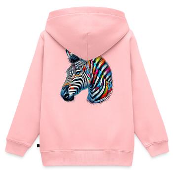 Zebra - Kinder Premium zip hoodie biologisch - roze - Achter - AI Model Kid Female (0cm)