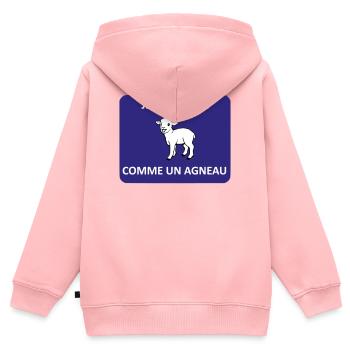 Sanft wie ein Lamm - Kinder Premium Organic Zip Hoodie - Rosa - Hinten - AI Model Kid Female (0cm)