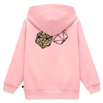 Skizze eines Rollenspielwürfels angemalt RPG - Kinder Premium Organic Zip Hoodie - Rosa - Hinten - AI Model Kid Female (0cm)
