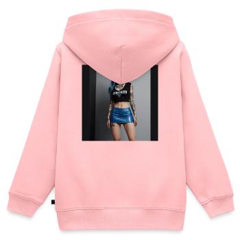 Rebellisches Mädchen - Kinder Premium Organic Zip Hoodie - Rosa - Hinten - AI Model Kid Female (0cm)