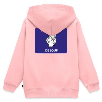 Ich bin hungrig wie ein Wolf - Kinder Premium Organic Zip Hoodie - Rosa - Hinten - AI Model Kid Female (0cm)