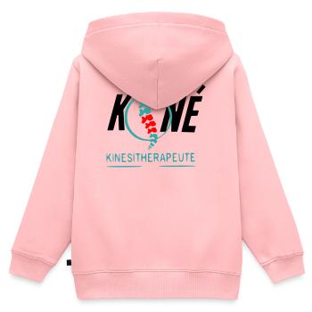 Physiotherapeut - Kinder Premium Organic Zip Hoodie - Rosa - Hinten - AI Model Kid Female (0cm)