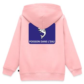 Wie ein Fisch im Wasser - Kinder Premium Organic Zip Hoodie - Rosa - Hinten - AI Model Kid Female (0cm)