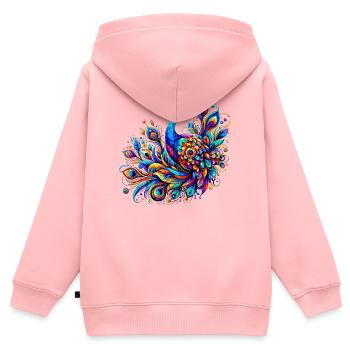 Peacock - Kids Premium Organic Zip-up Hoodie - rose - Back - AI Model Kid Female (0cm)