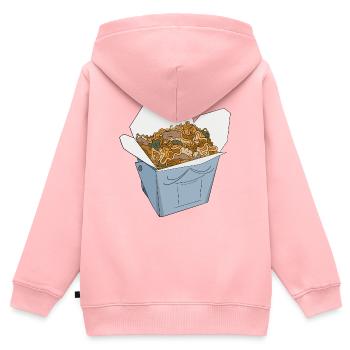 Coole Food Box zum Mitnehmen - Kinder Premium Organic Zip Hoodie - Rosa - Hinten - AI Model Kid Female (0cm)