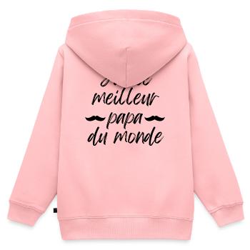 Ich habe den besten Vater der Welt - Kinder Premium Organic Zip Hoodie - Rosa - Hinten - AI Model Kid Female (0cm)