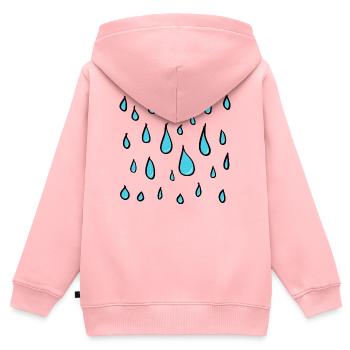 goutte d’eau - Sweat Premium à capuche zippé enfant bio - rose - Dos - AI Model Kid Female (0cm)