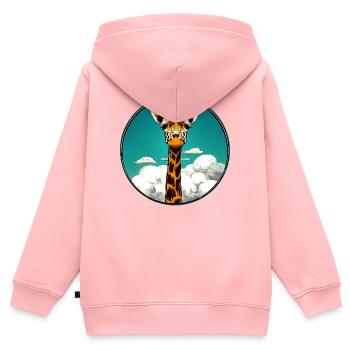 Giraffe - Kinder Premium Organic Zip Hoodie - Rosa - Hinten - AI Model Kid Female (0cm)