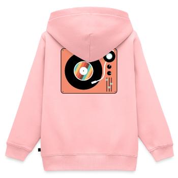 Retro Plattenspieler Vintage Vinyl Plattenspieler - Kinder Premium Organic Zip Hoodie - Rosa - Hinten - AI Model Kid Female (0cm)