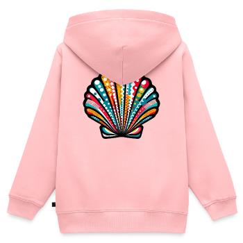 Muschel - Kinder Premium Organic Zip Hoodie - Rosa - Hinten - AI Model Kid Female (0cm)