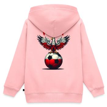 Polnischer Fußball - Kinder Premium Organic Zip Hoodie - Rosa - Hinten - AI Model Kid Female (0cm)