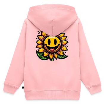 Sonnenblume - Kinder Premium Organic Zip Hoodie - Rosa - Hinten - AI Model Kid Female (0cm)