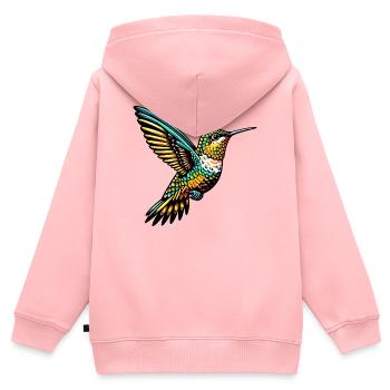 Colibri - Sweat Premium à capuche zippé enfant bio - rose - Dos - AI Model Kid Female (0cm)