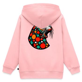Siegel - Kinder Premium Organic Zip Hoodie - Rosa - Hinten - AI Model Kid Female (0cm)