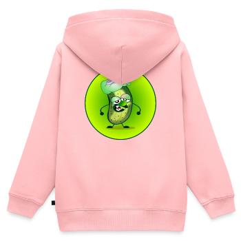 GEWÜRZGURKE - PICKLEBALL SPIELER - KOPFSCHMERZEN - Kinder Premium Organic Zip Hoodie - Rosa - Hinten - AI Model Kid Female (0cm)
