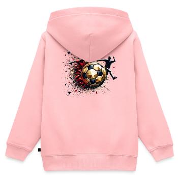 dynamische Fußballspieler spielen Fußball - Kinder Premium Organic Zip Hoodie - Rosa - Hinten - AI Model Kid Female (0cm)