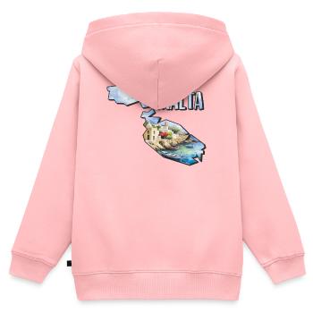 Aquarell Landkarte Malta - Kinder Premium Organic Zip Hoodie - Rosa - Hinten - AI Model Kid Female (0cm)