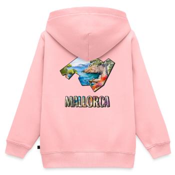 Aquarell Landkarte Mallorca - Kinder Premium Organic Zip Hoodie - Rosa - Hinten - AI Model Kid Female (0cm)