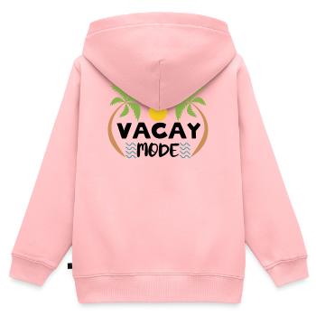T-shirt évasion tropical - Sweat Premium à capuche zippé enfant bio - rose - Dos - AI Model Kid Female (0cm)