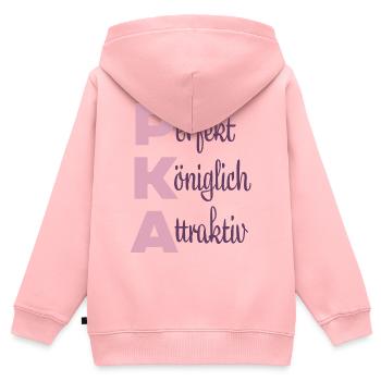 Perfekt Königlich Attraktiv - Kinder Premium Organic Zip Hoodie - Rosa - Hinten - AI Model Kid Female (0cm)