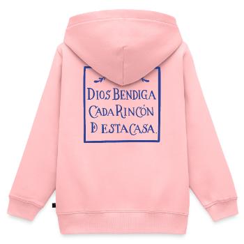 Gott segne jeden Winkel - Kinder Premium Organic Zip Hoodie - Rosa - Hinten - AI Model Kid Female (0cm)