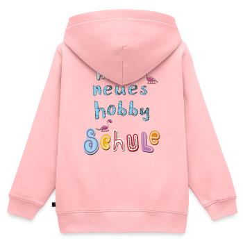 Écolier Enfant - Sweat Premium à capuche zippé enfant bio - rose - Dos - AI Model Kid Female (0cm)