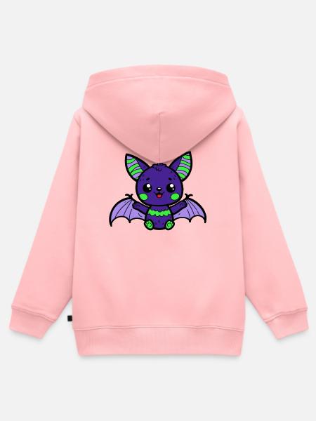 Fledermaus - Kinder Premium Organic Zip Hoodie - Rosa