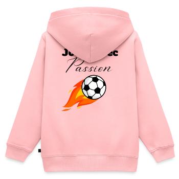 Jouez avec passion - Sweat Premium à capuche zippé enfant bio - rose - Dos - AI Model Kid Female (0cm)