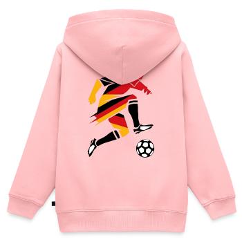 Deutscher Fußballfan Rebelle Illustration - Kinder Premium Organic Zip Hoodie - Rosa - Hinten - AI Model Kid Female (0cm)