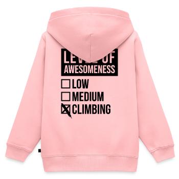 Klettern Klettern Klettern Klettern - Kinder Premium Organic Zip Hoodie - Rosa - Hinten - AI Model Kid Female (0cm)