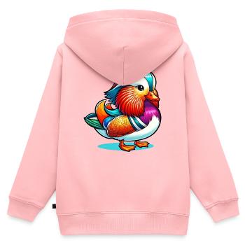 Mandarin duck - Kids Premium Organic Zip-up Hoodie - rose - Back - AI Model Kid Female (0cm)
