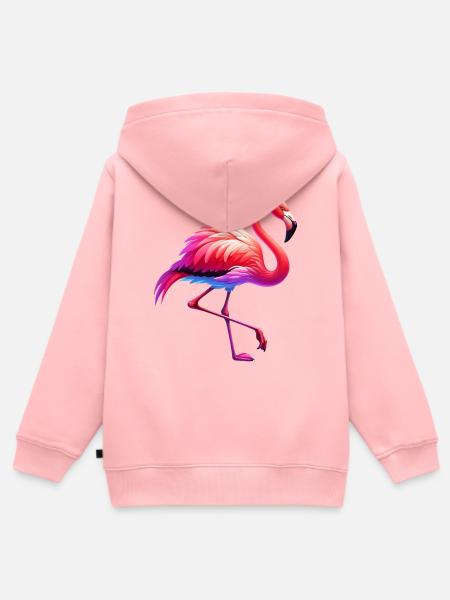 Flamingo - Kinder Premium Organic Zip Hoodie - Rosa