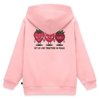 Baies de la paix - Sweat Premium à capuche zippé enfant bio - rose - Dos - AI Model Kid Female (0cm)