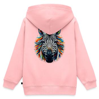Zebra - Kinder Premium zip hoodie biologisch - roze - Achter - AI Model Kid Female (0cm)