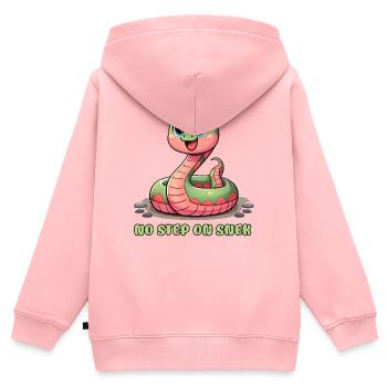 No Step on Snek : un signe d’avertissement hilarant - Sweat Premium à capuche zippé enfant bio - rose - Dos - AI Model Kid Female (0cm)