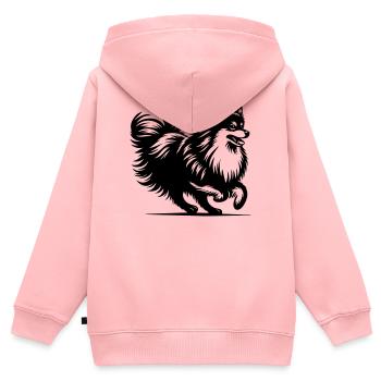 Spitz - Kinder Premium Organic Zip Hoodie - Rosa - Hinten - AI Model Kid Female (0cm)