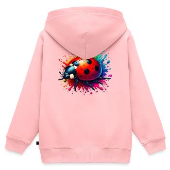 Marienkäfer - Kinder Premium Organic Zip Hoodie - Rosa - Hinten - AI Model Kid Female (0cm)