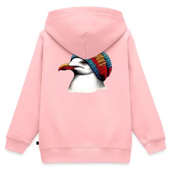 Mouette - Sweat Premium à capuche zippé enfant bio - rose - Dos - AI Model Kid Female (0cm)