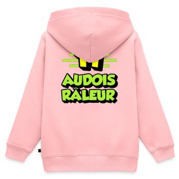Beschwerdender Audois - Kinder Premium Organic Zip Hoodie - Rosa - Hinten - AI Model Kid Female (0cm)